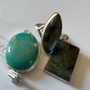 Sterling silver ring and pendants